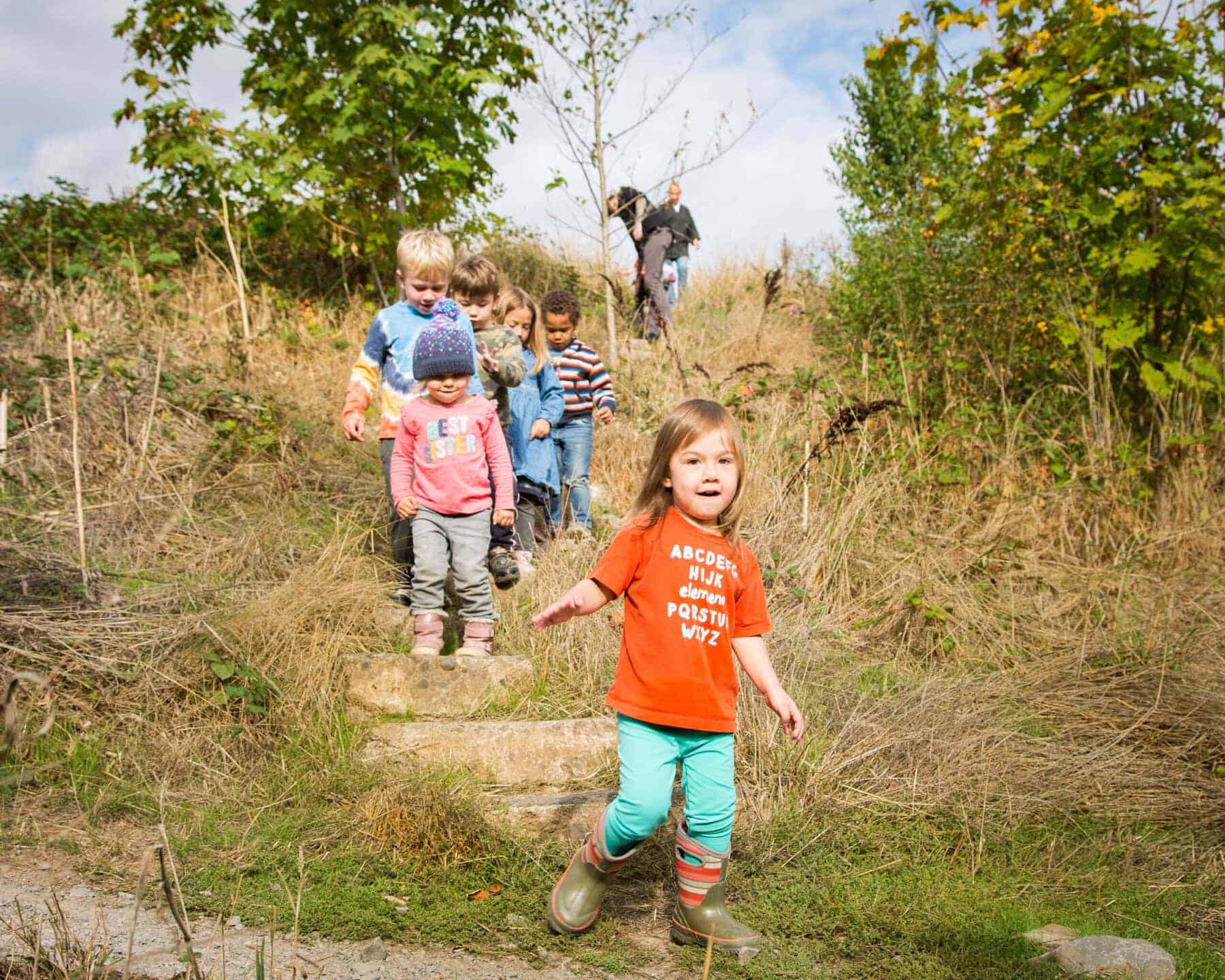 Children walking outside